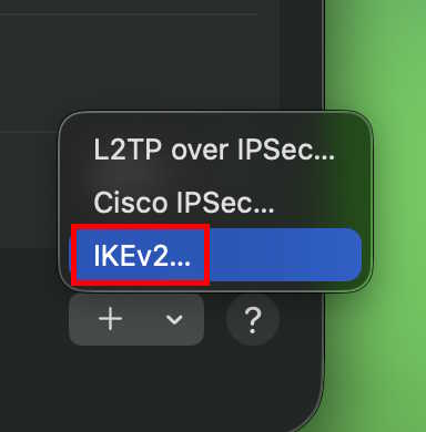 macOS - Select IKEv2