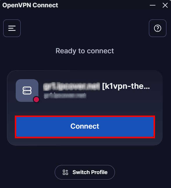 OpenVPN® Connect - final connection step